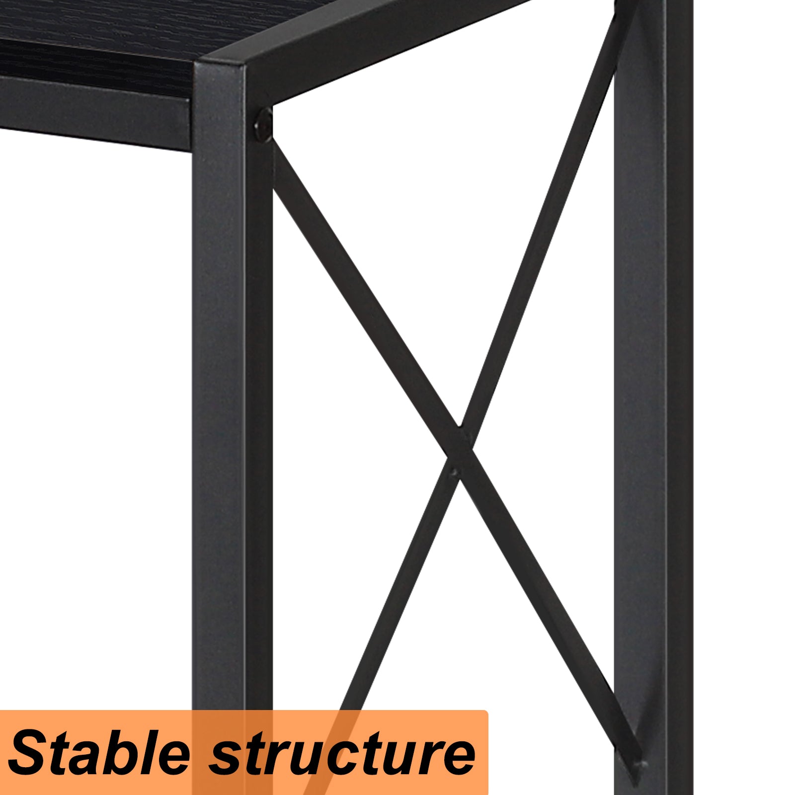 41" Long Narrow Console Table with X-Shape Frame - Slim Industrial Entryway Table for Behind Sofa & Hallway, Minimalist Modern Design, Black