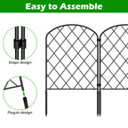 Arched Lattice Garden Fence - Rustproof Metal Animal Barrier - Decorative Edging for Yard & Flowers,