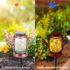 Solar Watering Can Lights Lantern Light - Garden Decor Metal Retro Lamp for Outdoor Table Patio Lawn Yard Pathway