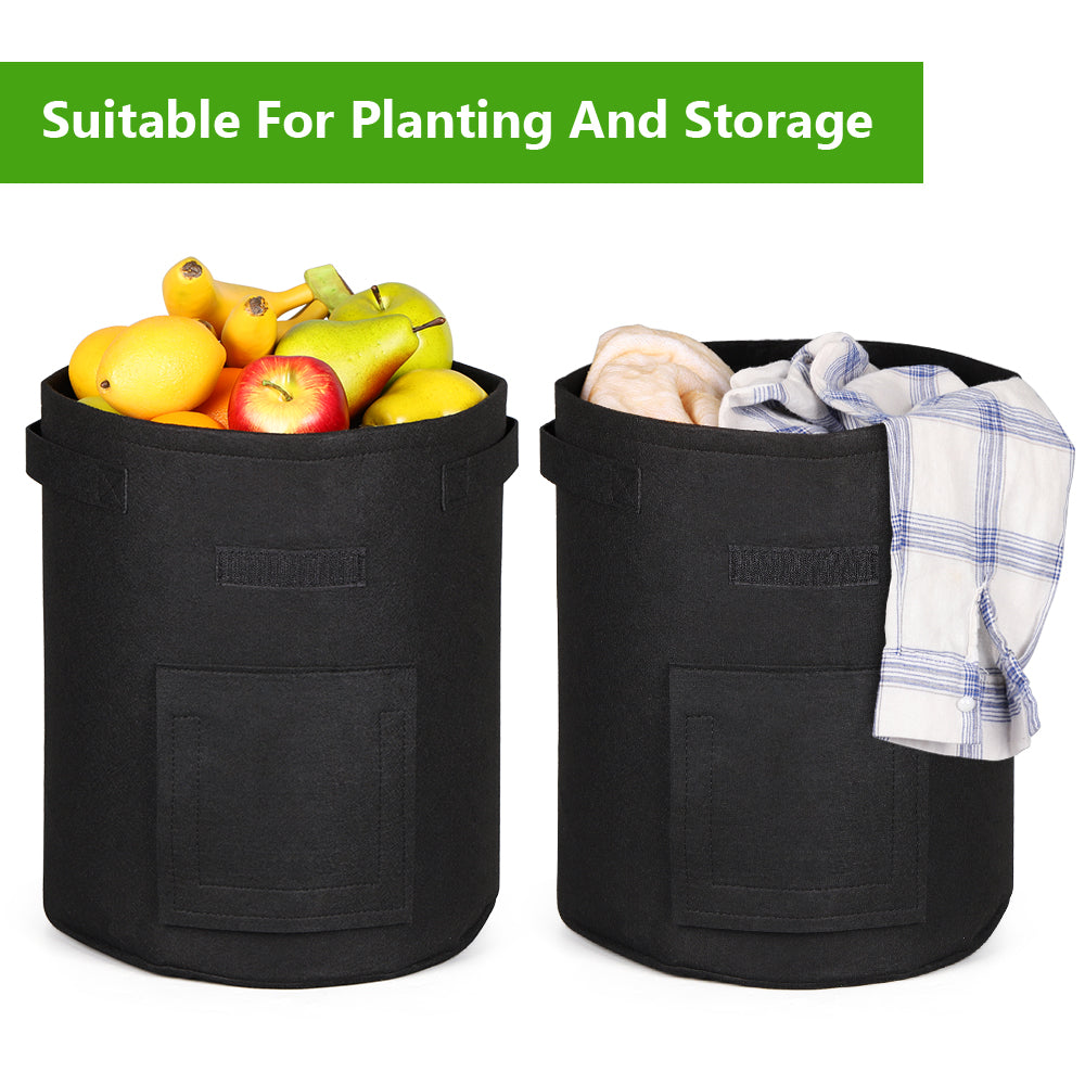 2-Pack Potato Grow Bags with Harvest Window - Heavy Duty Fabric Aeration Pots for Vegetables, Tomatoes, and Carrots