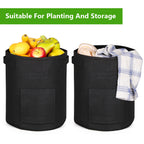2-Pack Potato Grow Bags with Harvest Window - Heavy Duty Fabric Aeration Pots for Vegetables, Tomatoes, and Carrots