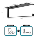 Set of 2 Magnetic Paper Towel Racks - Dual Mounting Options with Magnet or Screws - Black Wall Mount Towel Bar for Kitchen, Fridge, and RVs