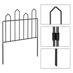 7-Pack Decorative Arched Garden Fence, Black Metal Wire Border Fence for Landscaping & Pets