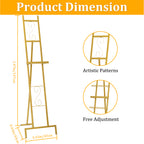 Gold Adjustable Easel Stand, 2 Pack Free Standing Display Rack for Wedding Signs, Posters & Artwork