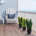 3-Piece Set Green Artificial Potted Plants, Faux Plastic Home Decor for Weddings Hotels Gardens & Photography