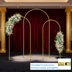 Set of 3 Metal Arch Backdrop Stands (7.3FT, 6.6FT, 6FT) - Wedding Arch Frame for Ceremony