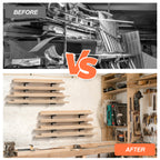 4-Pack Heavy-Duty Wall Mount Lumber Storage Rack - 4-Level Adjustable Steel Wood Organizer for Garage & Workshop
