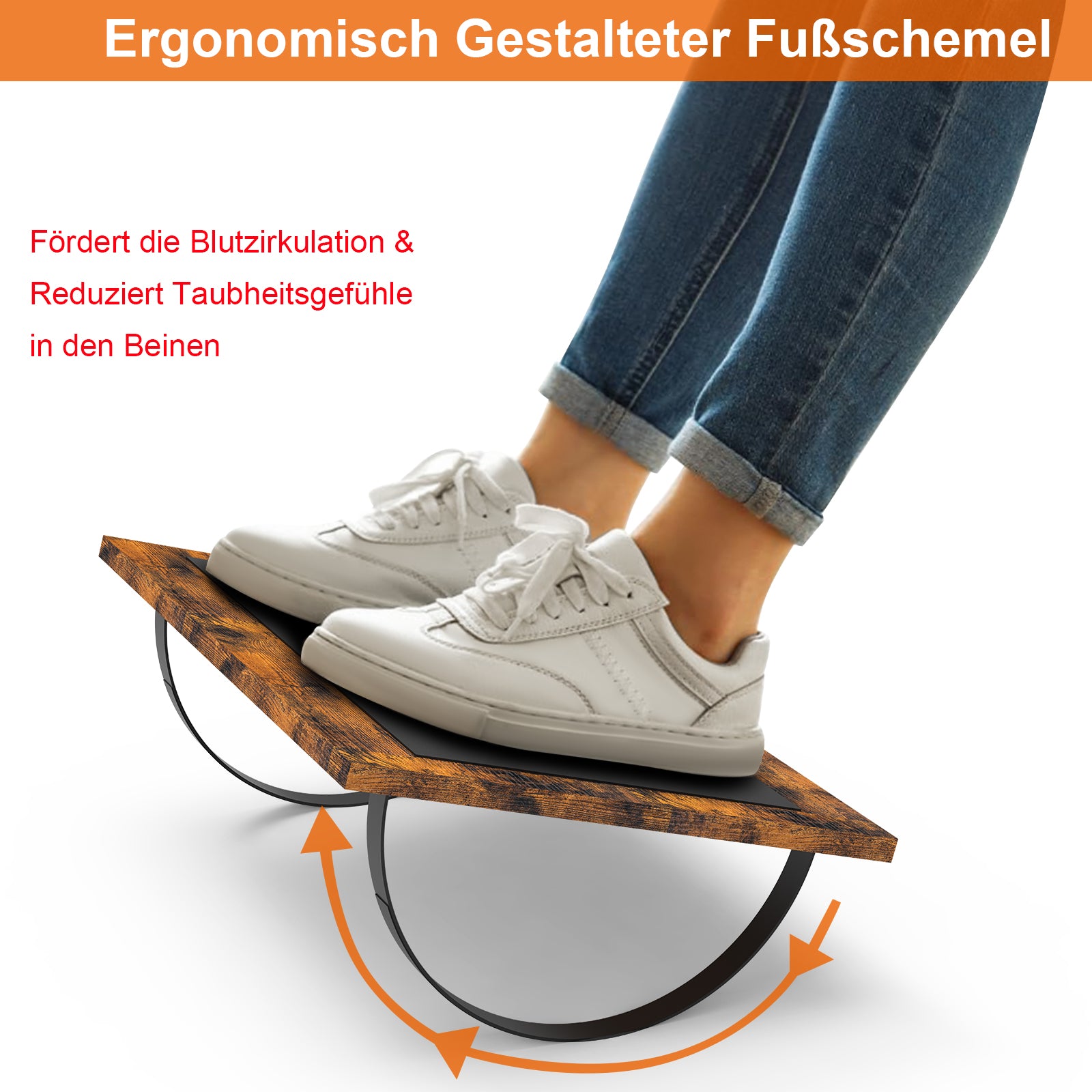 Under Desk Footrest Set with Massage Rollers (2 Pack)