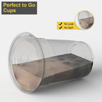 100-Pack 16oz/20oz/24oz Clear Plastic Cups with Lids & Straws - Leak-Proof Disposable Cups for Iced Coffee, Smoothies & Boba Tea