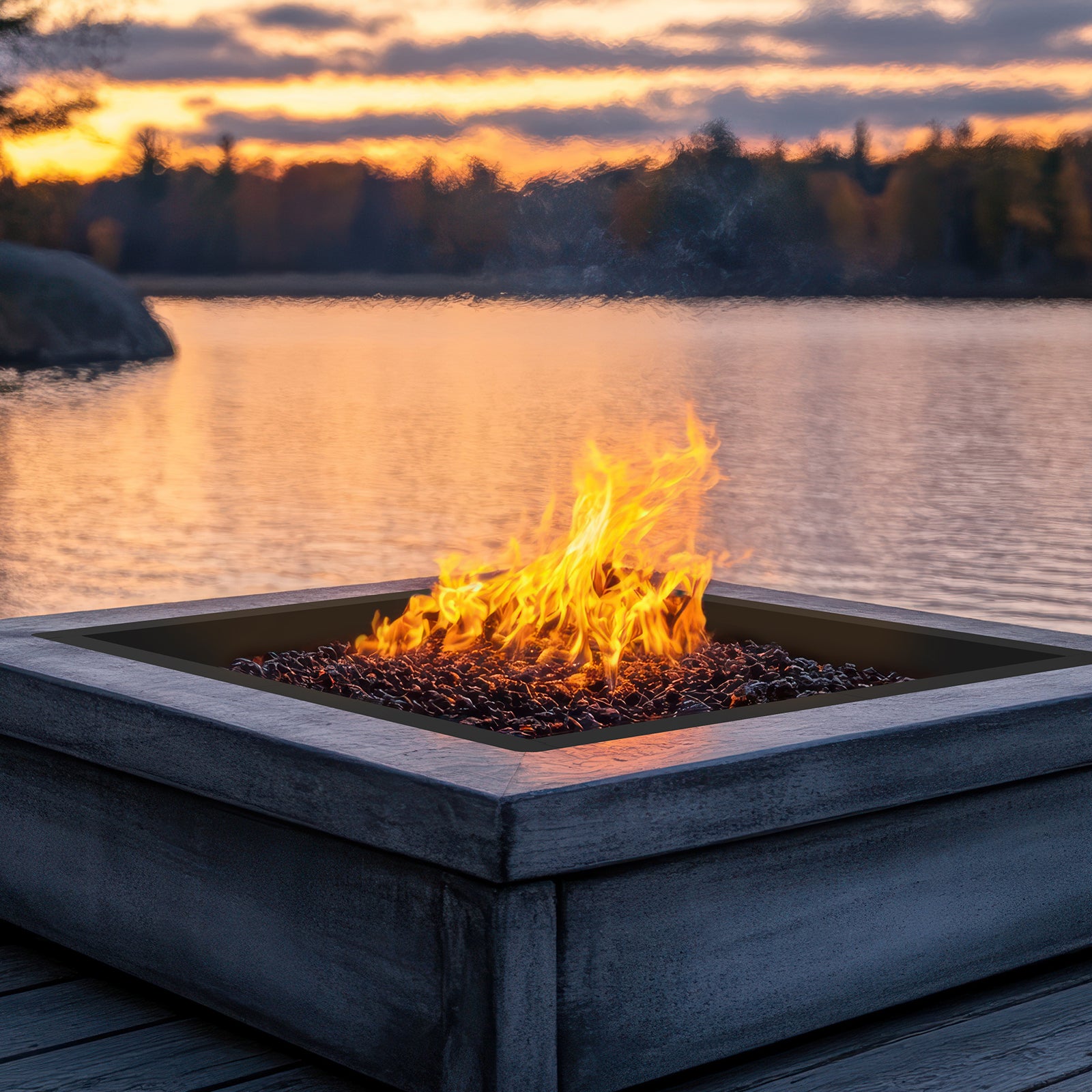 32-Inch Square Fire Pit Liner Insert for Outdoor DIY
