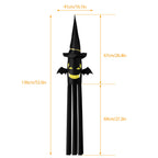 Halloween LED Bat Windsock Decoration, 53.5inch Lighted Hanging Witch Hat Wind Sock for Outdoor Yard, Porch & Party Decor