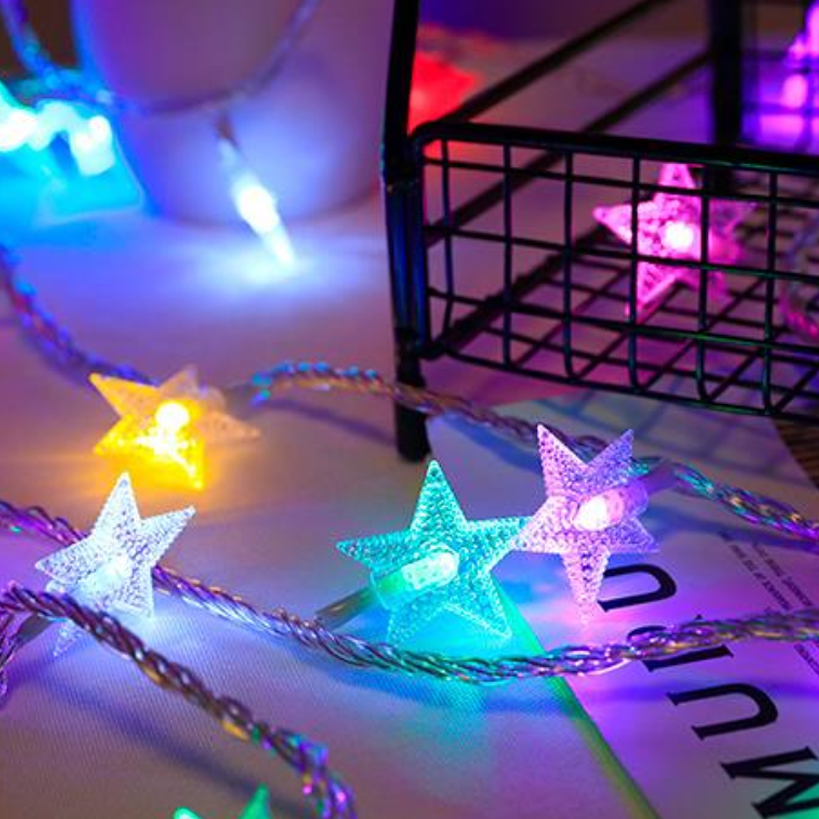 100 LED Star String Lights with Remote,39FT Fairy Star Lights Christmas Lights for Valentine, Christmas Twinkle Lights USB Powered for Indoor Bedroom Party Wedding Decor, Warm White & Multicolor