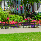 12-Pack Decorative Metal Garden Fence - 24"H Rustproof Pet Barrier & Flower Bed Edging with T-Shape Stakes,
