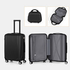 5-Piece Luggage Set, Durable Hardshell, Spinner Wheels, Telescoping Handle, Lightweight Suitcase Combo For Women, 12/14/20/24/28inch Suitcase, Black/Brown/Silver/Rose Gold
