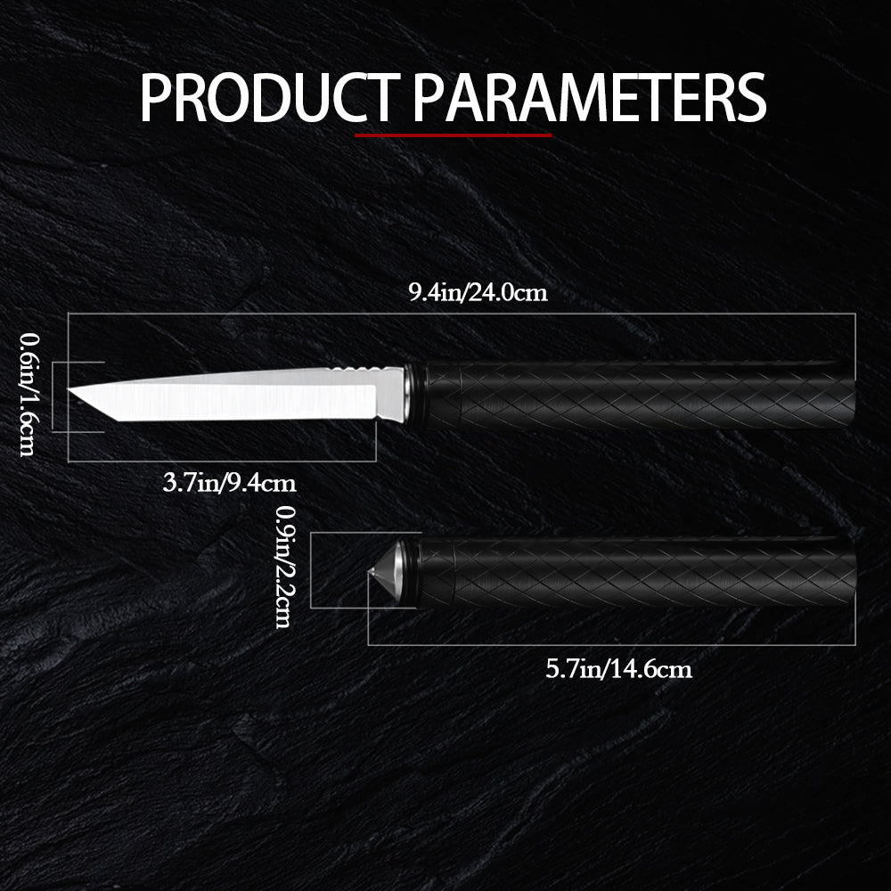 Camping Knife for Outdoor Adventure, Short Tube Knife with Window Breaker, Best for Camping Hunting Fishing Work Survival