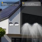Solar Wall Lights Outdoor 2-Pack, IP65 Waterproof Motion Sensor Security Lights with 4 Lighting Modes