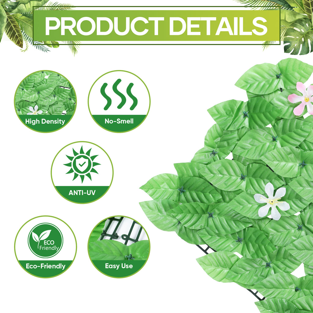 24-Pack 15inch x 11inch Artificial Grass Wall Panels - UV Protected Backdrop Greenery for Balcony & Patio