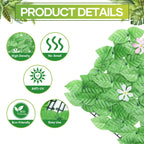 24-Pack 15inch x 11inch Artificial Grass Wall Panels - UV Protected Backdrop Greenery for Balcony & Patio