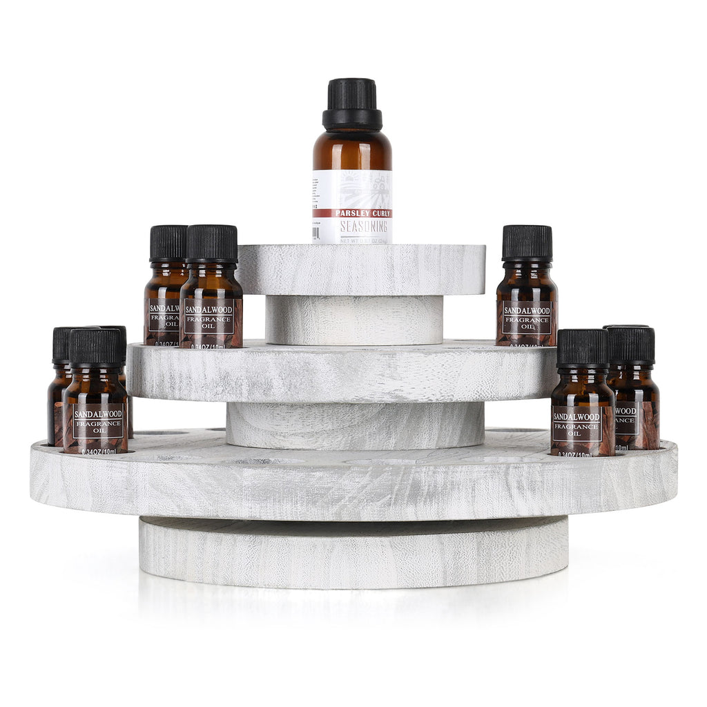 Three layer 360 degree rotating essential oil rack - nail polish rotating rack. Cosmetics display rack, nail polish display rack, 36 slots. Suitable for 5ml-100ml bottles