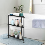 3-Tier Corner Shelf Stand, Triangle Side Table for Small Spaces, Floating Style Display Rack for Home