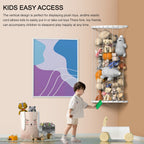 Corner Stuffed Animal Storage Zoo - Elastic Rope Plush Toy Organizer - Space-Saving Wall Mount for Kids Room,