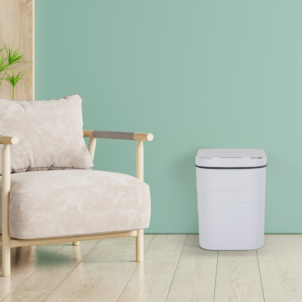 Single-Mode Automatic Motion Sensor Trash Can - Touchless Smart Waste Bin - Battery Operated Compact Garbage Can for Office & Bedroom