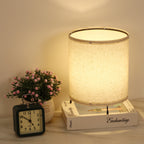 Modern Simple Desk Lamp with Linen Fabric Shade， Multifunction Eye Protection Table Light.