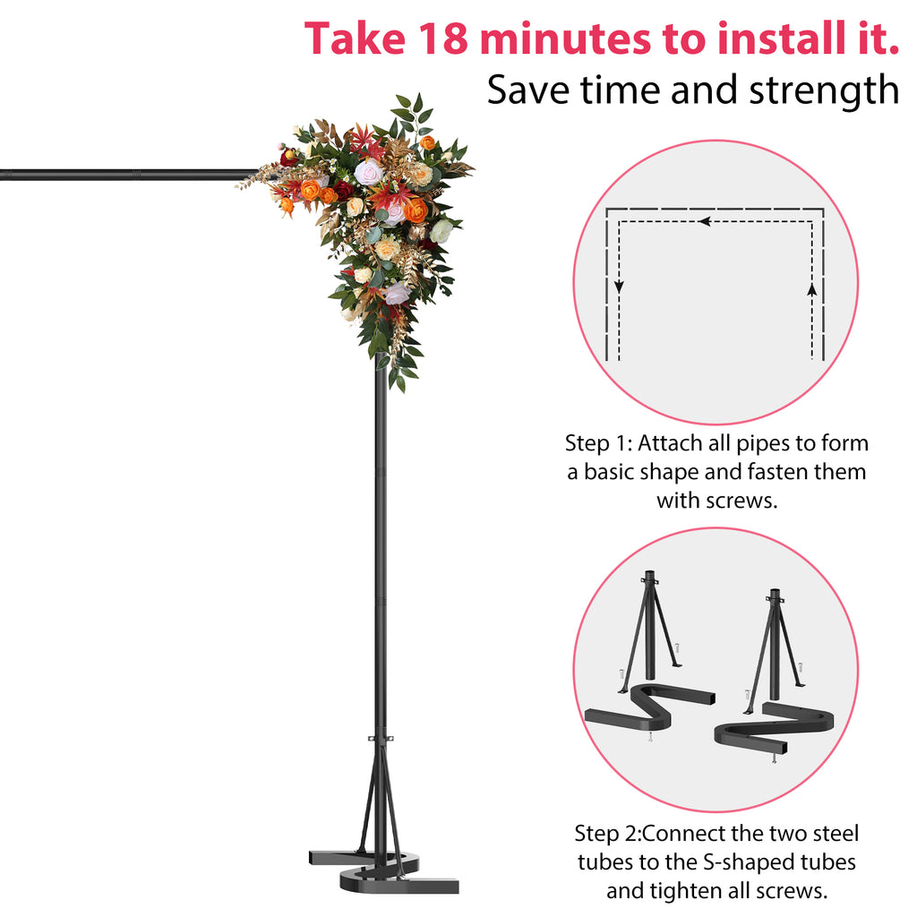 10-Foot Background Support Frame in Black Finish