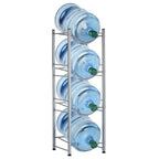 4-Tier 5 Gallon Water Bottle Holder Rack - Heavy Duty Stackable Water Jug Storage Organizer for Kitchen, Office & Breakroom, Black