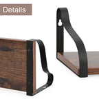Floating Wall Shelves Set of 3 for Home Decor - Industrial Wood & Metal Hanging Racks for Bedroom & Bathroom