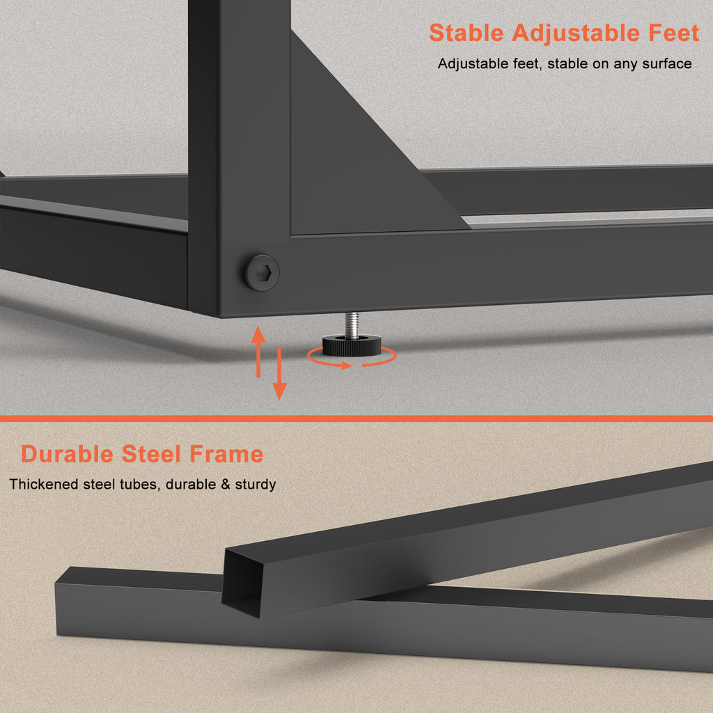C-Shaped Side Tables for Small Spaces (Set of 2) - Black Industrial Snack Table, Sofa & Bedside Use