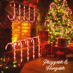 10 Pack 21" Candy Cane Lights Outdoor Pathway Markers - 60 LED Xmas Walkway Decorations w/ Stake