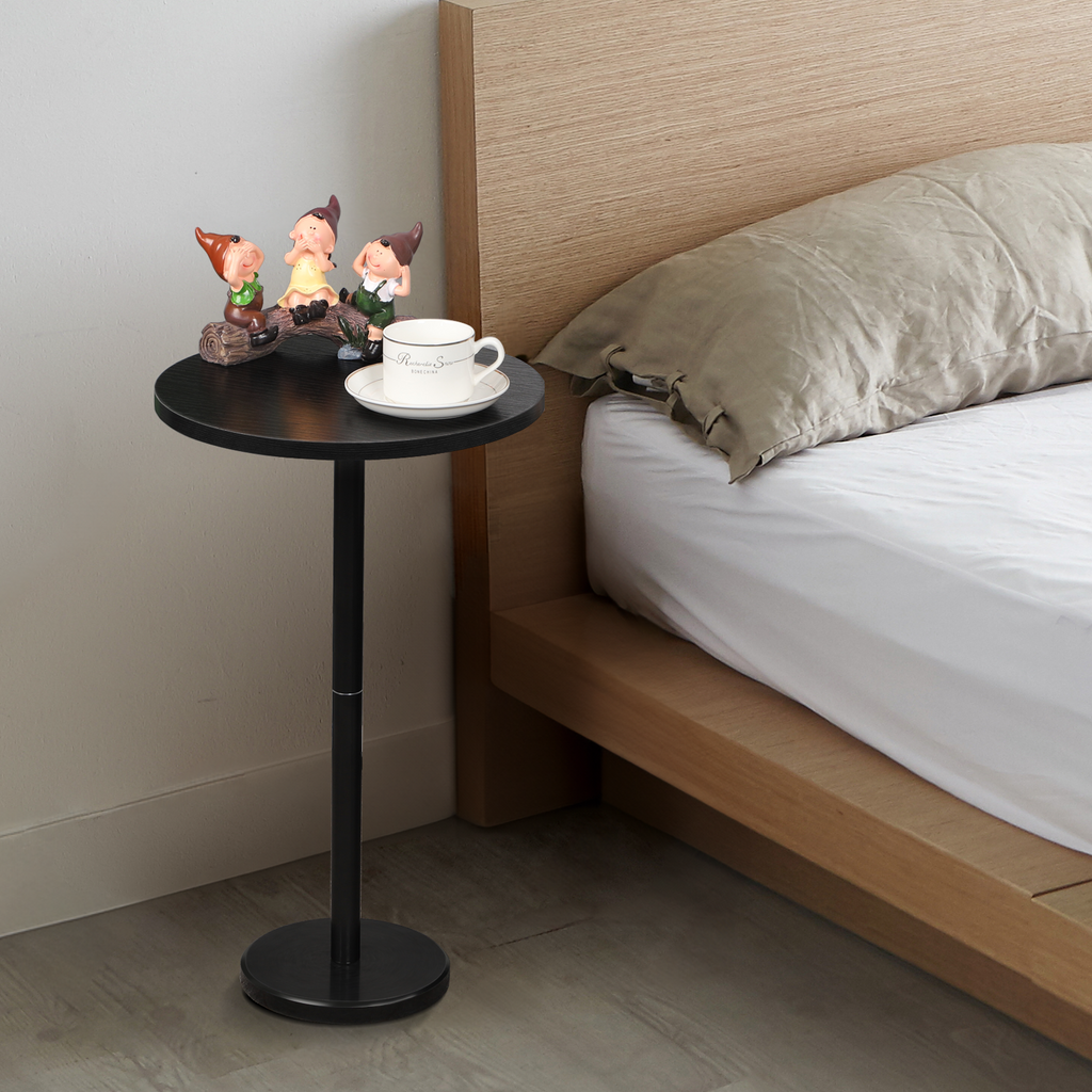 Set of 2 Round Side Tables - Modern Accent End Table with Marble Base for Living Room & Patio
