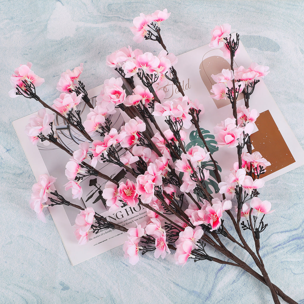 2-Pack LED Simulated Plum Blossom Branch Lights, Battery Operated Floral Lamp, Pink Artificial Flower Night Light for Home, Wedding & Holiday Decor