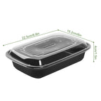 50-Pack 1-Compartment Meal Prep Containers - 32oz Reusable Plastic Bento Boxes with Lids - Microwave, Freezer & Dishwasher Safe