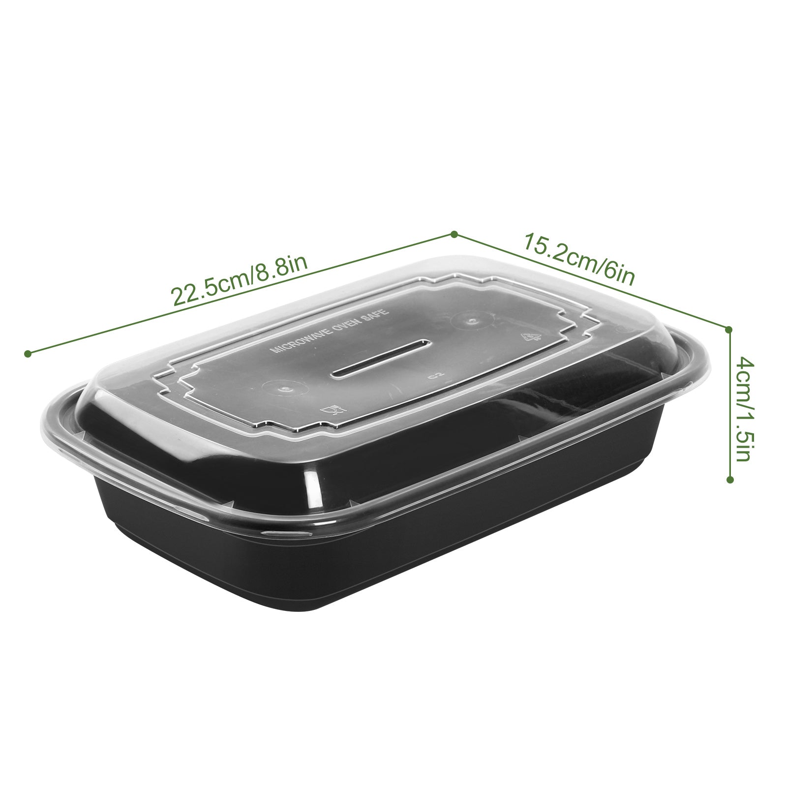 50-Pack 1-Compartment Meal Prep Containers - 32oz Reusable Plastic Bento Boxes with Lids - Microwave, Freezer & Dishwasher Safe