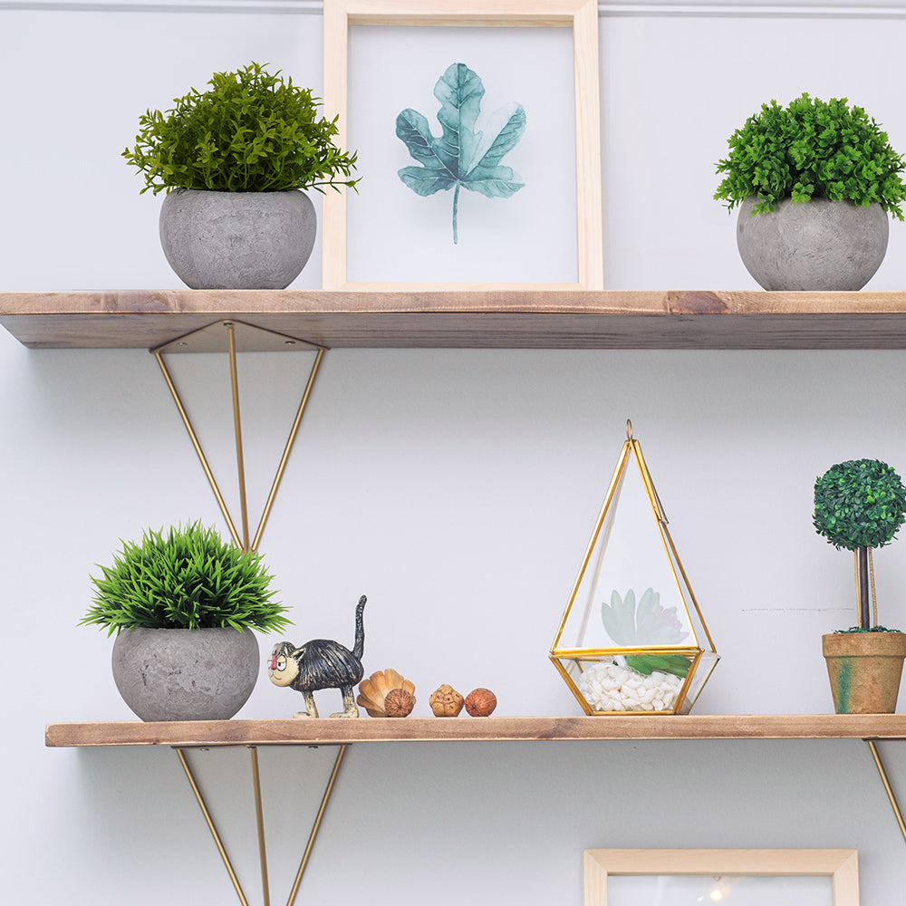 3-Piece Set Mini Artificial Plants, Realistic Faux Greenery Potted Plants for Indoor Outdoor Garden Patio & Holiday Decor