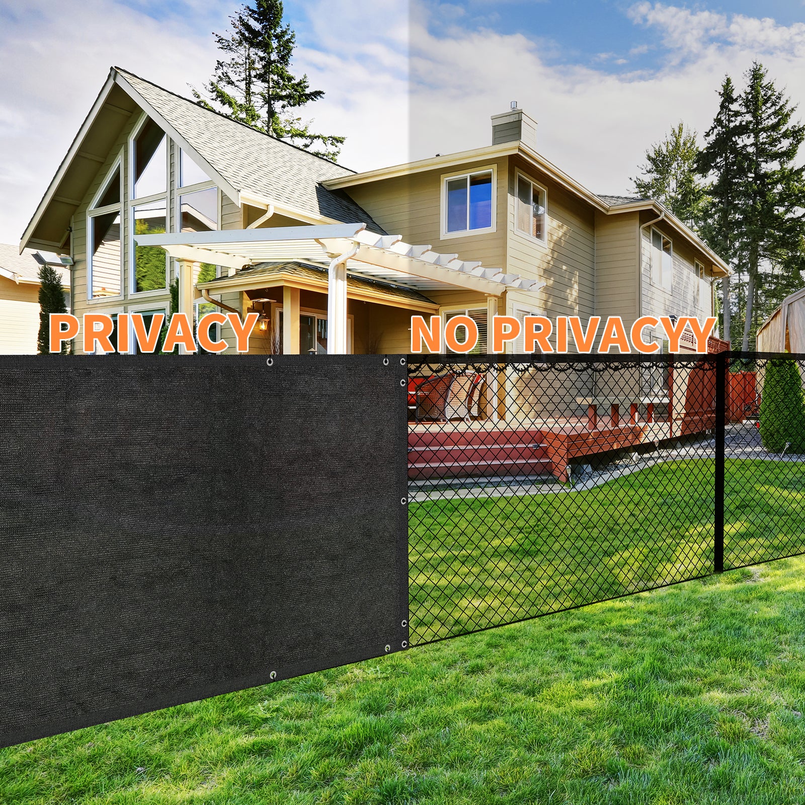 4' x 50' Heavy Duty Privacy Screen Fence - 90% Blockage Mesh Shade Windscreen for Garden & Patio
