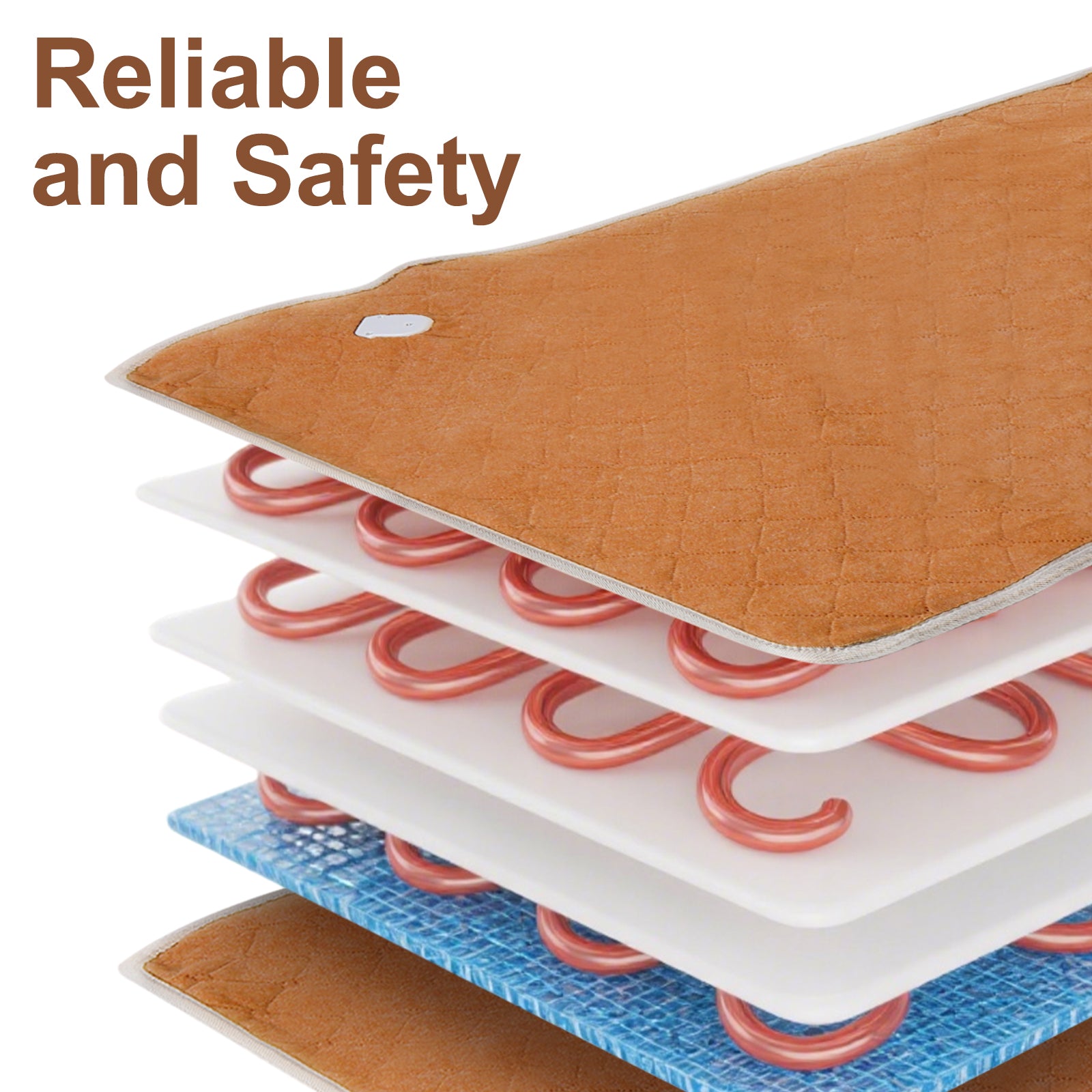 Mini Twin Heated Mattress Pad (31.5"x63") - 9 Heat Settings, Auto Shut-Off, Fast Heating, Brown