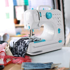 Household Sewing Machine with 12 Built-in Stitches, Portable Multi-Functional Mending Machine for Adults