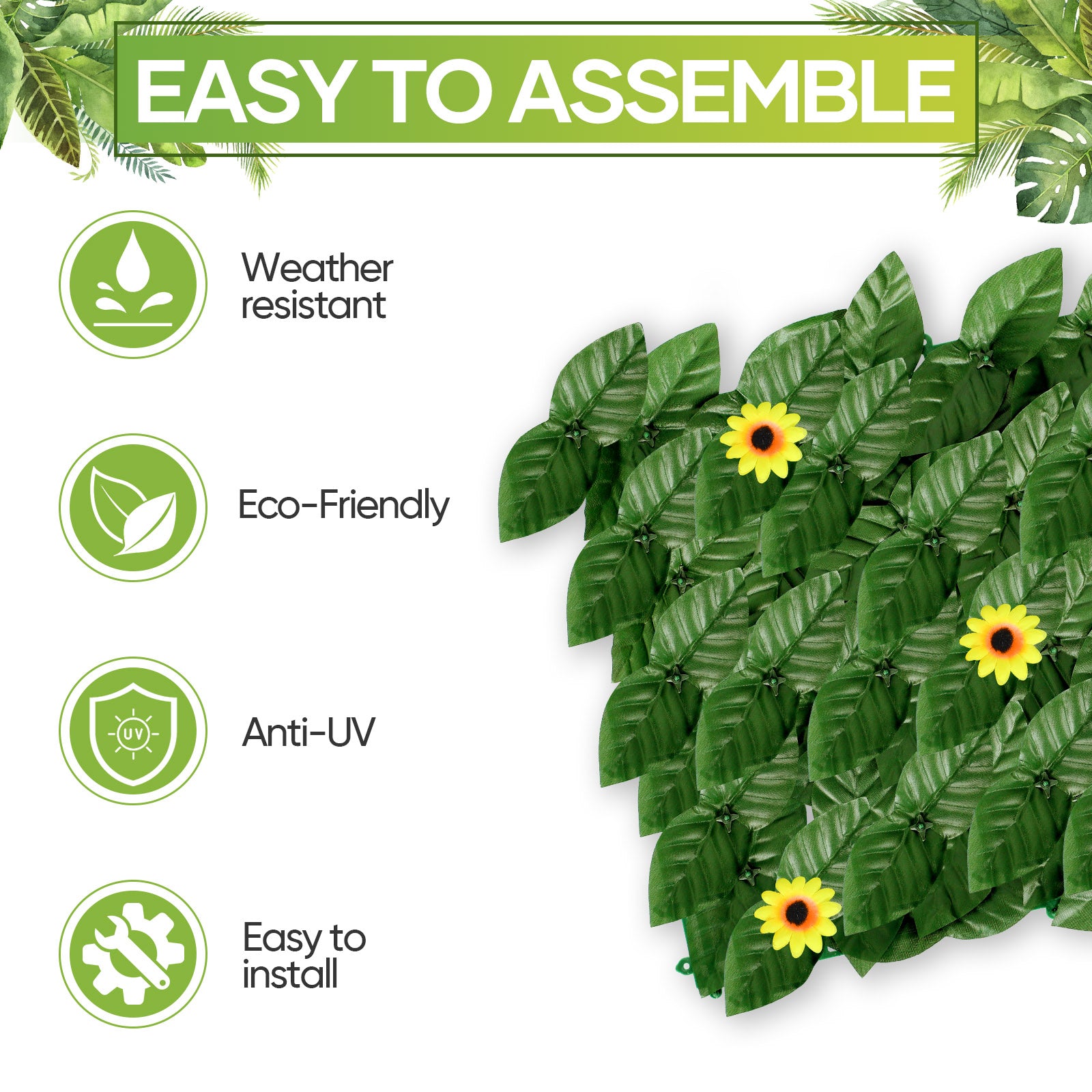 Artificial Ivy Privacy Barrier with Rattan Look - UV Protected Faux Vine Wall for Balcony & Terraceï¼ˆ24 piecesï¼‰