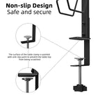 3 Tier Clamp-on Game Controller Holder, Metal Desk Mount Gamepad Organizer Stand Compatible with Xbox PS5 PS4 Switch Controllers, No Drilling Gaming Accessory Storage Rack for Desk Game Room