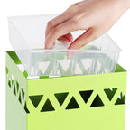 Green Metal Umbrella Stand with Cactus Design, Free-Standing Holder for Entryway with Drip Tray