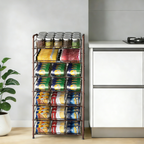 7-Tier Can Dispenser Rack - Rustic Brown Pantry Organizer Holds up to 84 Cans