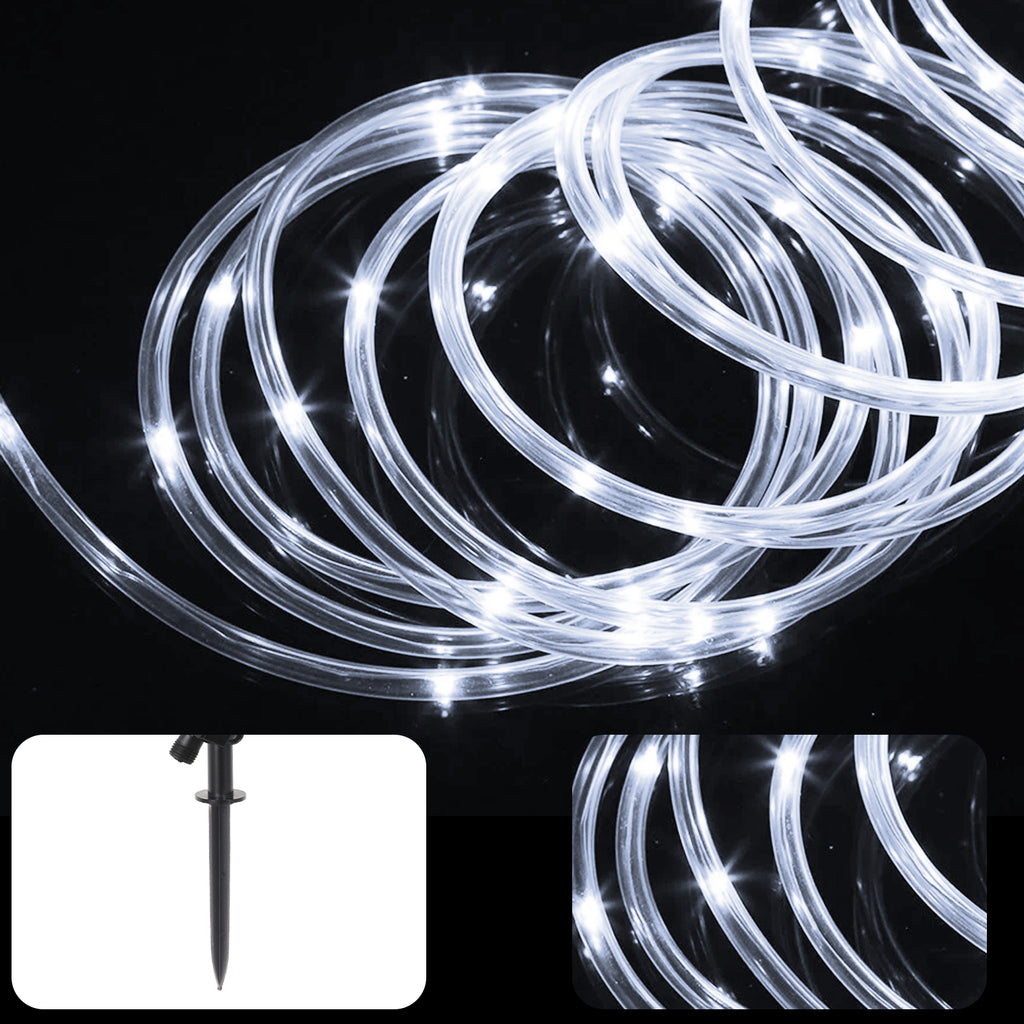 99 Feet 600 LED 8 Modes Solar String Lights Tube Lights Outdoor Fairy Lights with Solar Panel for Outdoor Indoor Home Decoration Garden Patio Parties