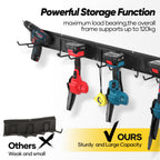 Garden Tool Organizer Wall Mount Garage Storage Rack 7Pcs, Heavy Duty Garage Organization System for Shovels, Ladders, Chairs, Trimmers, Hoses