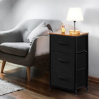 3-Drawer Fabric Nightstand - Small Bedside Dresser for Bedroom, Office & Dorm