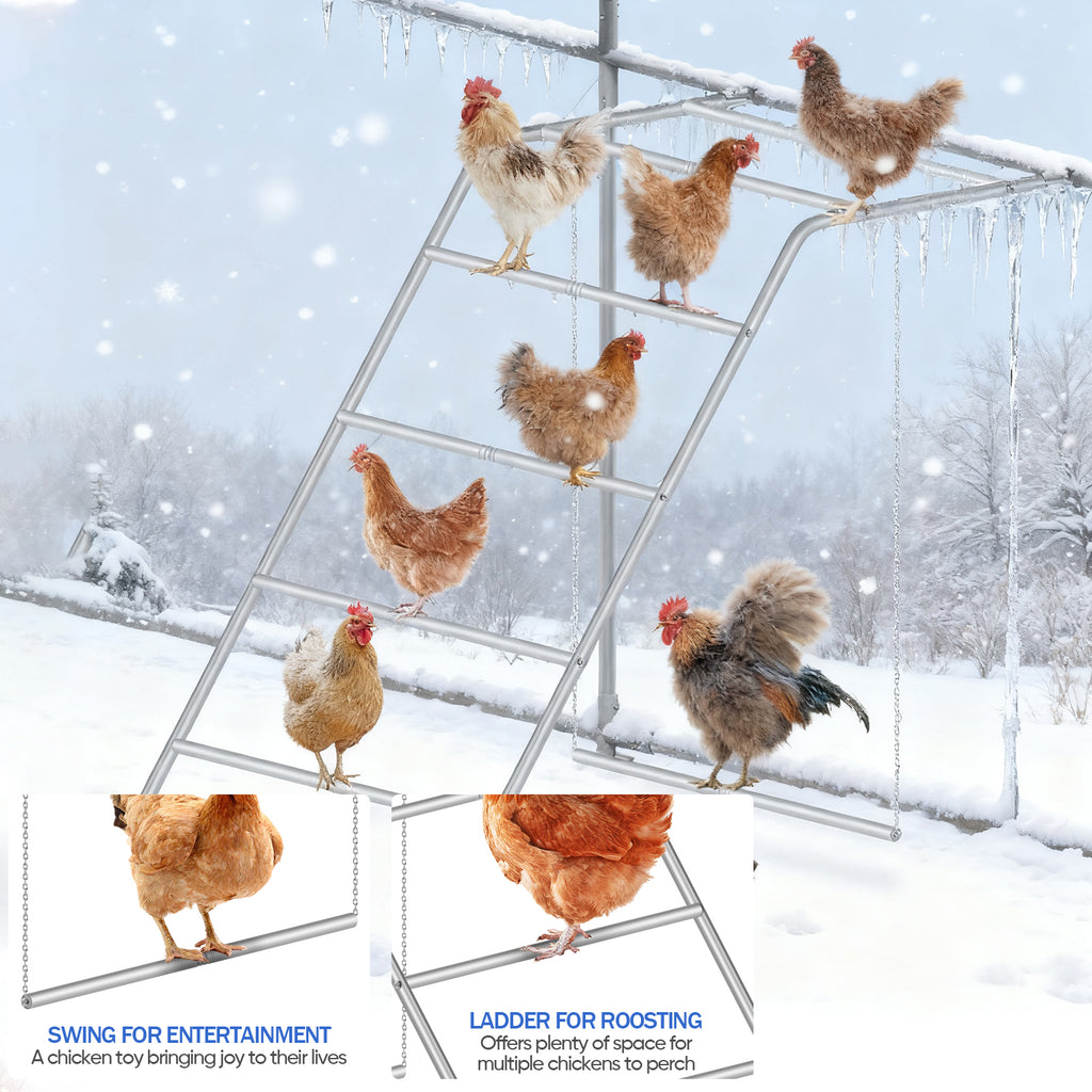 Simple with Swing Chicken Climbing Frame, Chicken Perch, Henhouse Climbing Frame, Applicable To Farms, Backyards