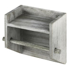 Rustic Wall-Mounted Wooden Toilet Tissue Dispenser with Integrated Display Ledge for Washrooms and Kitchens