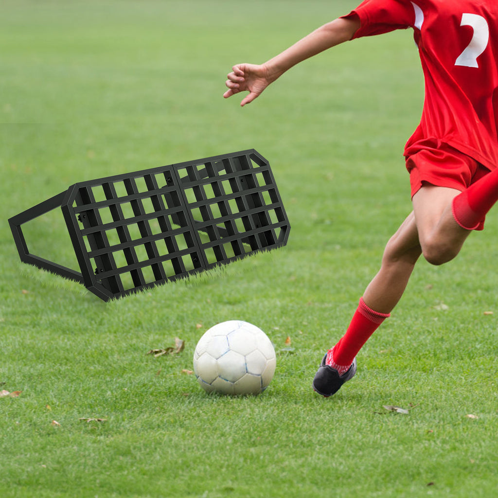 Portable Soccer Rebounder Board with Adjustable Angles Foldable Wall Kick for Control Soccer Back Trainer Soccer Training Equipment for Passing, Shooting, Ball Control, Agility & Reflex Skill Drills,Black
